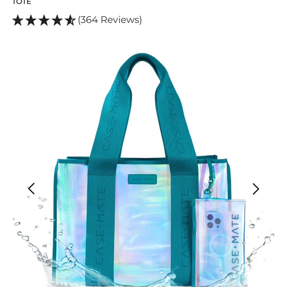 Case-Mate Holographic Tote with Teal Straps